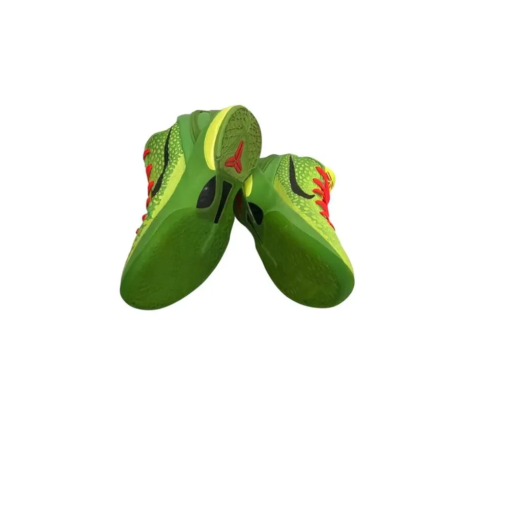 Nike Zoom Kobe 6 Protro Low Grinch Green Sneakers Red Laces Men's 5.5